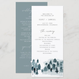 Programa de Casamento EGRET Slate Blue Aquarela Pi
