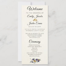 Programa de Casamento Elegante Aquarela Oliva