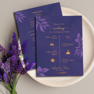 Programa de Casamento Elegante Clássico Marble Pur