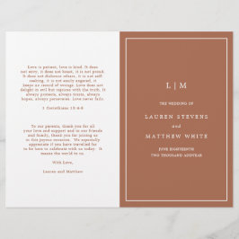 Programa de Casamento Elegante com Monograma de Te