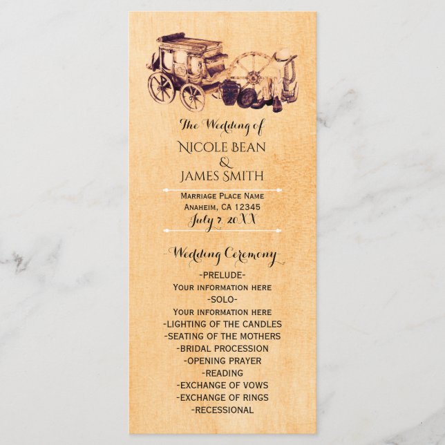 Programa de Casamento Elegante Country Vintage Oci (Frente)