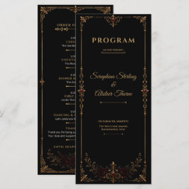 Programa de Casamento Elegante Dark Gothic