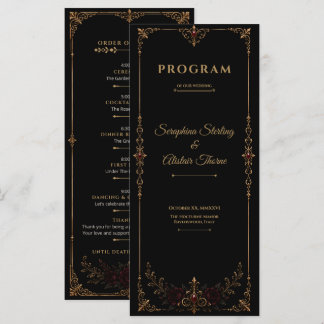 Programa de Casamento Elegante Dark Gothic