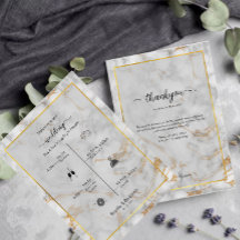 Programa de Casamento Elegante de Agata de Marble 
