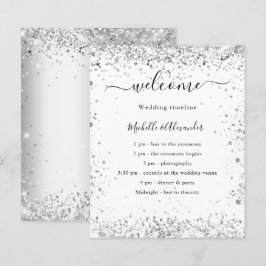 Programa de casamento elegante de brilho branco pr