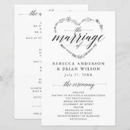 Programa de Casamento Elegante de Script de Caligr