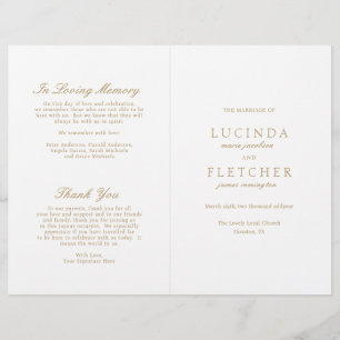 Programa de Casamento Elegante Dinheiro Antigo Dou