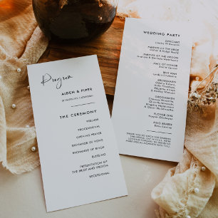 Programa de casamento Elegante e Moderno Preto e B
