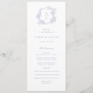 Programa de Casamento Elegante Floral Hortênsia Ro