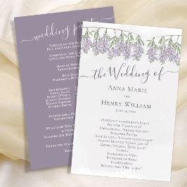 Programa de Casamento Elegante Floral Lilac