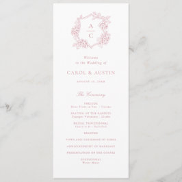 Programa de Casamento Elegante Floral Rosa Hydrang