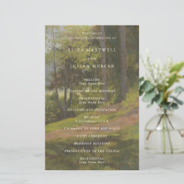 Programa de Casamento Elegante Floresta Rústica