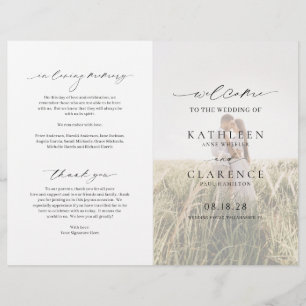 Programa de Casamento Elegante Foto Clássica