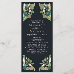 Programa de Casamento Elegante Magpie Art Nouveau