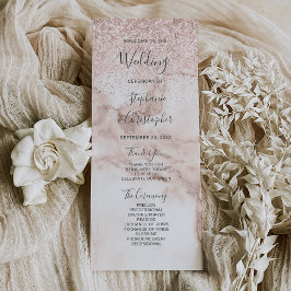 Programa de Casamento Elegante Marble Glitter Dour
