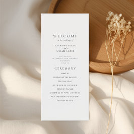 Programa de Casamento Elegante Minimalista com Pal