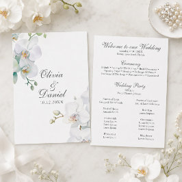 Programa de Casamento Elegante Moderno com Orquíde
