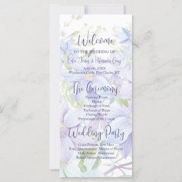 Programa de Casamento Elegante Periwinkle Clematis