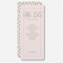 Programa de Casamento Elegante Rosa Verde Pontilha