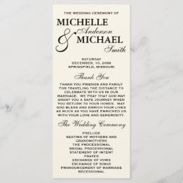 Programa de Casamento Elegante Simples