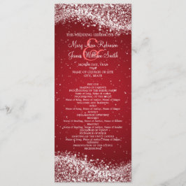 Programa de Casamento Elegante Vermelho de Onda Tu