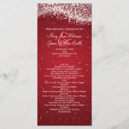 Programa de Casamento Elegante Vermelho de Onda Tu