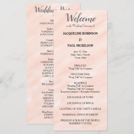 Programa de Casamento em Aquarela Rosa Bege Cinza