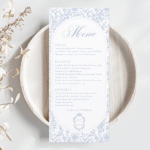 Programa de Casamento em Chinoiserie Floral Azul e