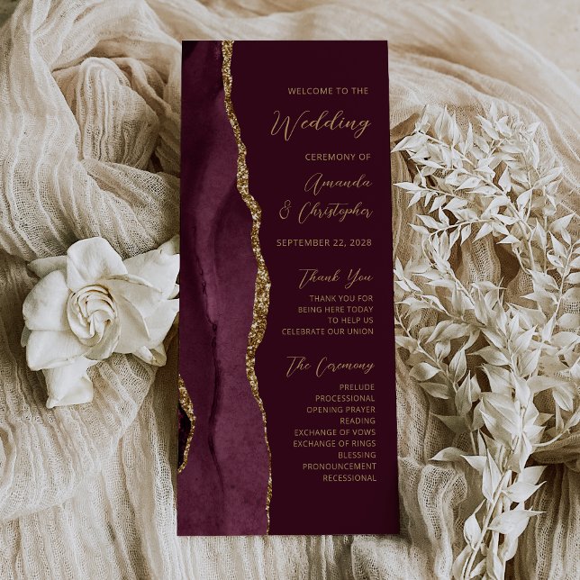 Programa de Casamento em Escrita Agata Dourada de  (Criador carregado)