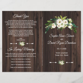 Programa de Casamento em Madeira com Flores em Aqu