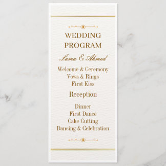 Programa de Casamento em Ouro Branco Elegante | Ca