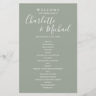 Programa de Casamento em Script Elegante com Sabor