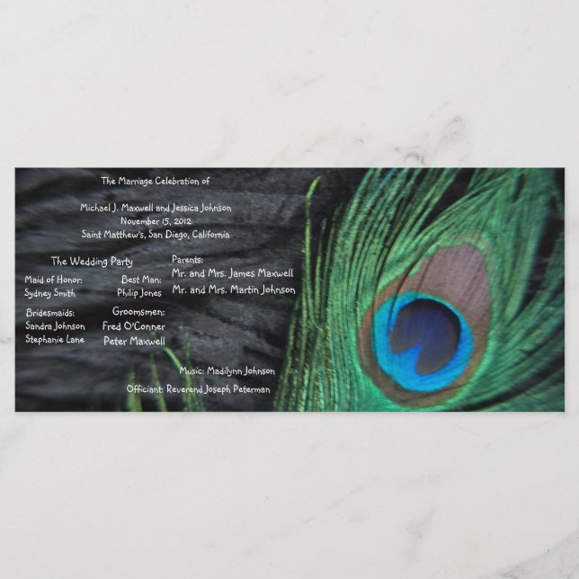 Programa de Casamento em Segundo Plano de Peacock  (Frente)