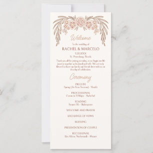 Programa de Casamento em Terracota Floral Botânica