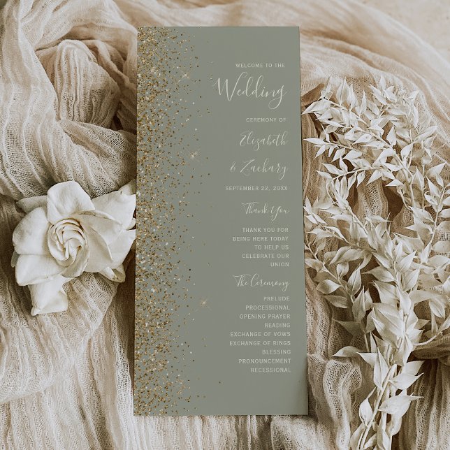 Programa de Casamento em Verde Sage com Brilho Dou (Criador carregado)