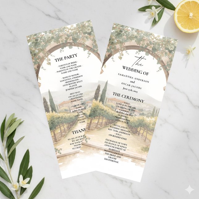 Programa de Casamento em Vinhedo Italiano | Arco T (Criador carregado)