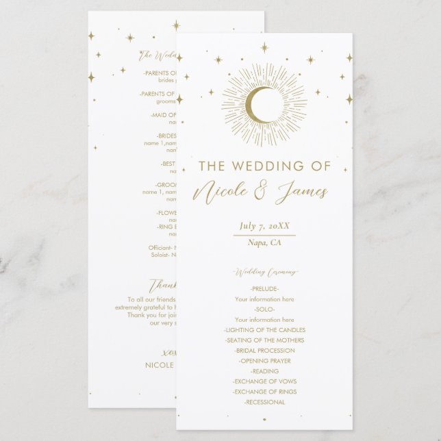 Programa de Casamento Estrela Dourada Explosão Cel (Frente/Verso)