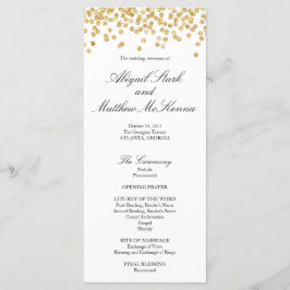 Programa de Casamento Faux Dourado Sparkle Confett