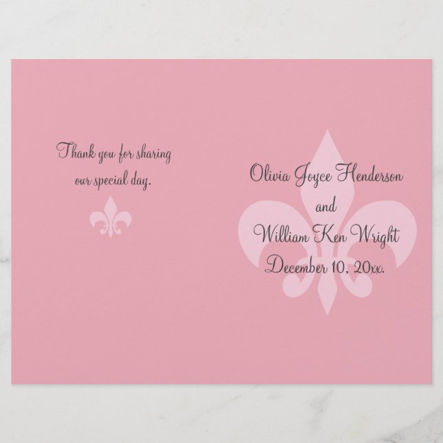 Programa de Casamento Fleur de Lise (Frente)