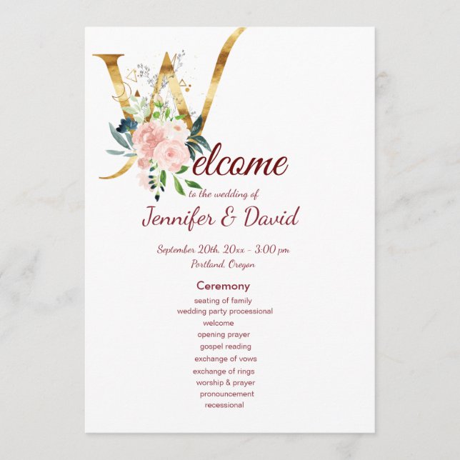 Programa de Casamento Floral (Frente)