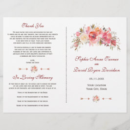 Programa de Casamento Floral Antílope Marsala Borg
