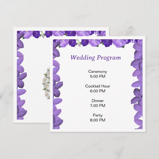 Programa de Casamento Floral Arco Elegante | Acríl (Frente/Verso)