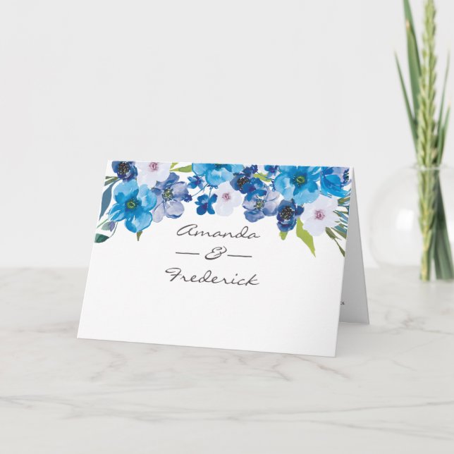 Programa de Casamento Floral Azul (Frente)
