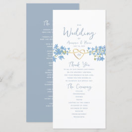 Programa de Casamento Floral Azul Empoeirado