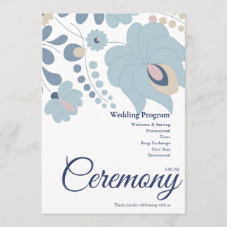 Programa de Casamento Floral Azul Poeirento