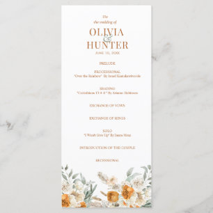 Programa de Casamento Floral Bohemian Modern Terra