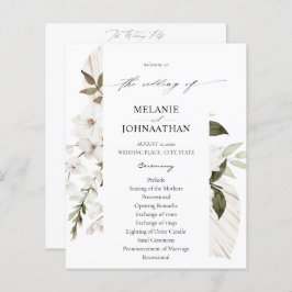 Programa de Casamento Floral Boho Branco Econômico