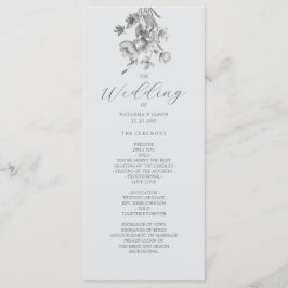 Programa de Casamento Floral Boho Prata