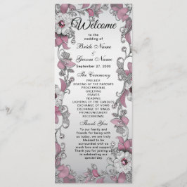 Programa de Casamento Floral Branca de Prata Rosa