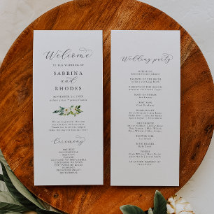 Programa de Casamento Floral Branco Elegante